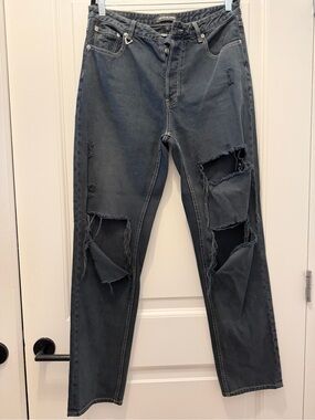 NEON BLONDE Lover Midrise Black Distressed Jeans